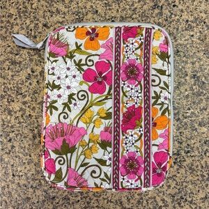 Floral Quilted Zip Pouch - Pink, Orange & White